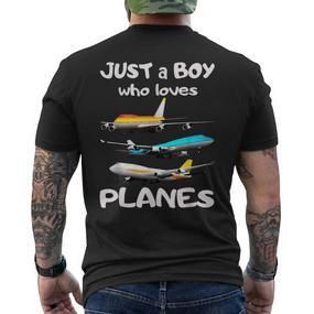 Nur Ein Junge Der Aerplanes Liebe Toddler Pilot Plane T-Shirt mit Rückendruck - Seseable De