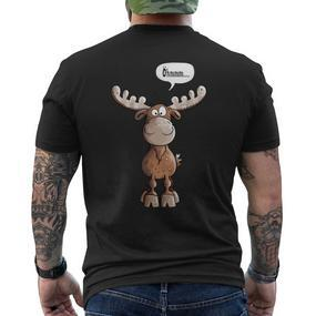 Öhmmm Elk I Deer Reindeer Animal Print Animal Motif T-Shirt mit Rückendruck - Seseable De