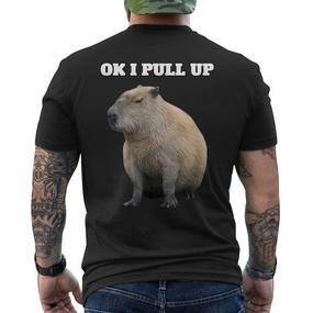 Ok Ich Ziehhe Capybara Hoch T-Shirt mit Rückendruck - Seseable De