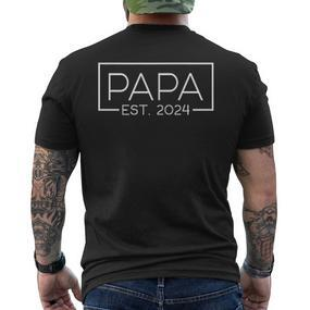 Papa 2024 Logo Werdende Eltern 2024 Papa Est 2024 T-Shirt mit Rückendruck - Seseable De