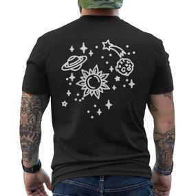 Planets Universe Space Beautiful T-Shirt mit Rückendruck - Seseable De