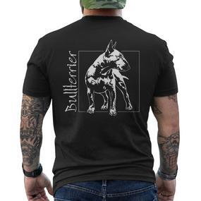 Proud Bull Terrier Dog Portrait T-Shirt mit Rückendruck - Seseable De