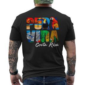 PURA VIDA Costa Rica Tropisches Design Kurzärmliges Herren-T-Kurzärmliges Herren-T-Shirt, Exotisches Motiv - Seseable De