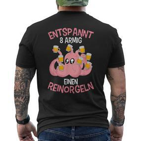 Relaxed Eight-Armed A Reinorgeln Saufen Party Malle T-Shirt mit Rückendruck - Seseable De