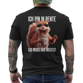 Rentner Eichhörnchen Kurzärmliges Herren-T-Kurzärmliges Herren-T-Shirt, Lustiges Ich Muss Gar Nichts Motiv - Seseable De