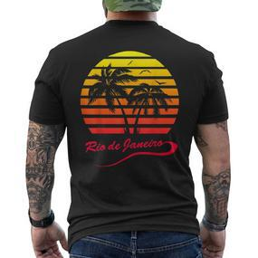 Rio De Janeiro Sunset T-Shirt mit Rückendruck - Seseable De