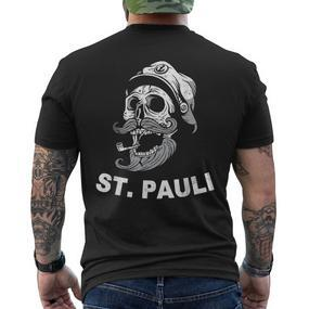 Saint Pauli Sailor Sailor Skull Hamburg T-Shirt mit Rückendruck - Seseable De