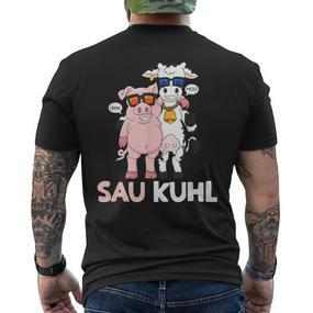 Sau Kuhl Word Game Cows Pig T-Shirt mit Rückendruck - Seseable De