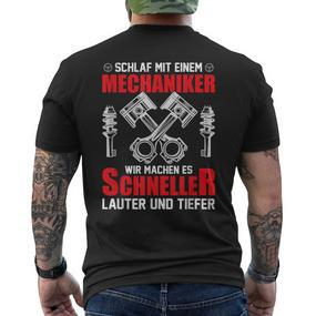 Schneller Tiefer Lauter Car Mechanic Sayings T-Shirt mit Rückendruck - Seseable De