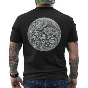 Schwarzes Herren-Kurzärmliges Herren-T-Kurzärmliges Herren-T-Shirt mit 3D-Disco-Kugel-Design, Party-Outfit - Seseable De