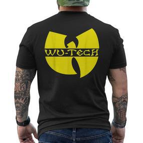 Schwarzes Wu-Tang Logo Kurzärmliges Herren-T-Kurzärmliges Herren-T-Shirt, Hip-Hop Fanbekleidung - Seseable De