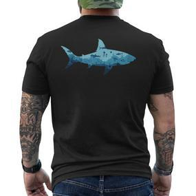 Shark Underwater Life Ocean Underwater World T-Shirt mit Rückendruck - Seseable De