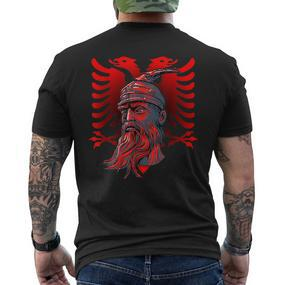 Skanderbeg Albanian National Hero Eagle Kosovo Albaner T-Shirt mit Rückendruck - Seseable De