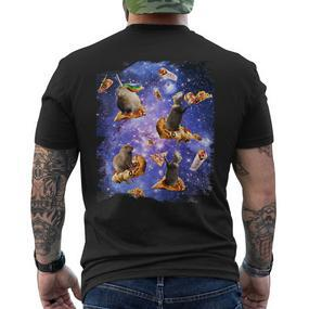 Space Capybara On Pizza Taco Galaxy Capybaras T-Shirt mit Rückendruck - Seseable De