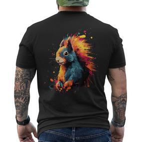 Squirrel Colourful T-Shirt mit Rückendruck - Seseable De