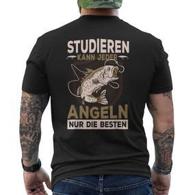 Studier Jeder Fishing Nur Die Beste Sayings Father's Day S T-Shirt mit Rückendruck - Seseable De