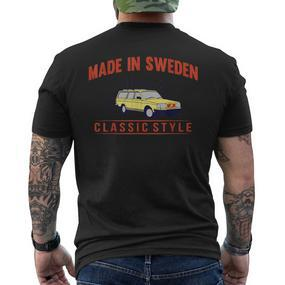 Sweden Car V 240 For Car Lovers T-Shirt mit Rückendruck - Seseable De