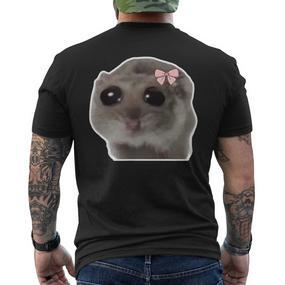 Trauriger Hamster Meme Hamster Mit Tränenden Augen T-Shirt mit Rückendruck - Seseable De