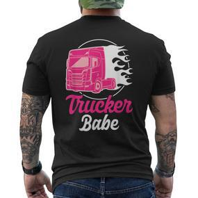 Trucker Babe Truck Driver And Trucker T-Shirt mit Rückendruck - Seseable De