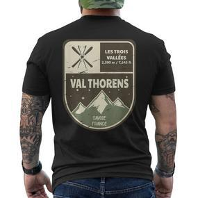 Val Thorens Les Trois Vallées Savoie France Vintage T-Shirt mit Rückendruck - Seseable De