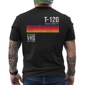 Vintage 80S Video Cassette Tape Vhs T-Shirt mit Rückendruck - Seseable De