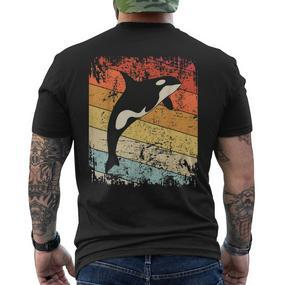 Vintage Orca Whale Retro Killer Whale T-Shirt mit Rückendruck - Seseable De