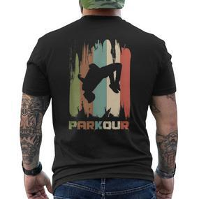 Vintage Parkour Freerunner Retro Parkour Runner T-Shirt mit Rückendruck - Seseable De