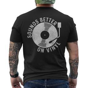 Vinyl Records Dj Records Retro T-Shirt mit Rückendruck - Seseable De