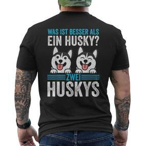 Zwei Husky Dog Husky T-Shirt mit Rückendruck - Seseable De