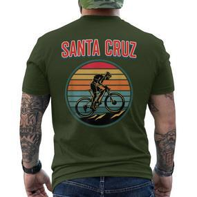 Bicycle Retro Vintage Santa Cruz Summer Cycling T-Shirt mit Rückendruck - Seseable De