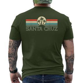 Santa Cruz Ca California Retro 70S 80S Surfer S T-Shirt mit Rückendruck - Seseable De