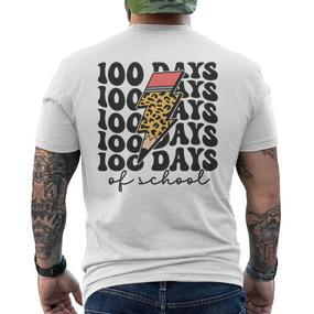 100 Tage Schule Lightning Bolt Pencil 100 Tag Für Lehrer T-Shirt mit Rückendruck - Seseable De