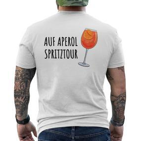 Aperol Bin Auf Aperol Spritztour German Language S T-Shirt mit Rückendruck - Seseable De