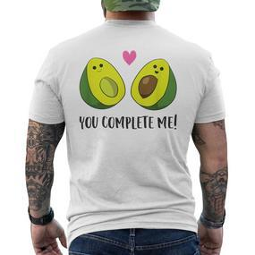 Avocado You Complete Me Vegan Partner Look Avocado T-Shirt mit Rückendruck - Seseable De