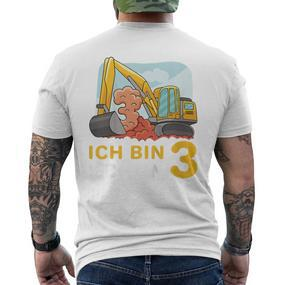 Bagger 3. Geburtstag Jungen Kurzärmliges Herren-T-Kurzärmliges Herren-T-Shirt Ich Bin Schon 3 Jahre Schwarz - Seseable De