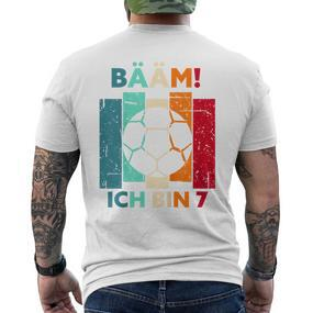 Children's Bäm Ich Bin 7 Sieben Jahre Boy 7Th Birthday Football T-Shirt mit Rückendruck - Seseable De