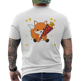 Children's Endlich Schulkind Fox School Cone School Cute Fox 80 T-Shirt mit Rückendruck - Seseable De