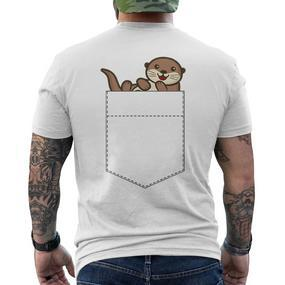 Cute Otter Cute Pocket Otter T-Shirt mit Rückendruck - Seseable De