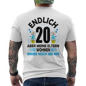 Endlich 20 Kurzärmliges Herren-T-Kurzärmliges Herren-T-Shirt, Humorvolles Design über Eltern Wohnen Noch - Seseable De