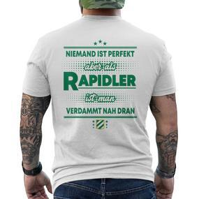 Fußball Wien Kein Mann Ist Perfekt Rapidler Kurzärmliges Herren-T-Kurzärmliges Herren-T-Shirt Weiß - Seseable De