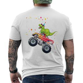 Kinder Geburtstag 3 Jahre Dinosaurier Monster Truck Jungen Mädchen T-Shirt mit Rückendruck - Seseable De