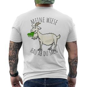 Meine Wiese Hau Ab Du Sack Bauer Landwirt Goat Sheep T-Shirt mit Rückendruck - Seseable De