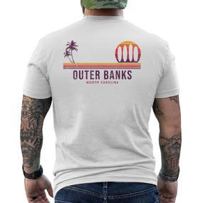 Outer Banks Beach Retro Surfer Vintage Surf T-Shirt mit Rückendruck - Seseable De