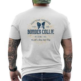 Retro Vintage Border Collie T-Shirt mit Rückendruck - Seseable De