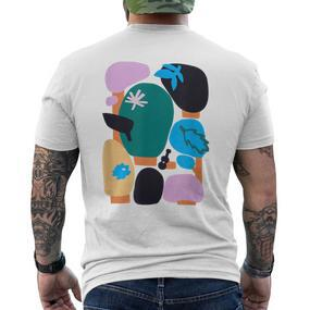 Stilisierte Bäume Und Blumen Im Wald Staffel 2 T-Shirt mit Rückendruck - Seseable De