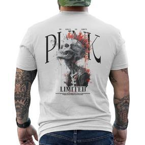 Vintage Backprint Biker Rocker Skull Punk Horror Skull T-Shirt mit Rückendruck - Seseable De