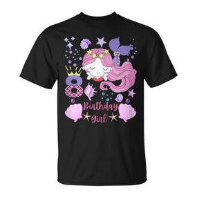 8 Geburtstag Meerjungfrau Prinzessin 8 Jahre Mädchen T-Shirt - Seseable De