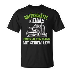 Alter Trucker Mann & Sein LKW Schwarz T-Shirt, Trucker-Leben Motiv - Seseable De
