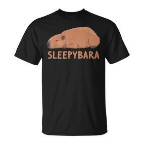 Capybara Sleepybara Sleep Capybara T-Shirt - Seseable De