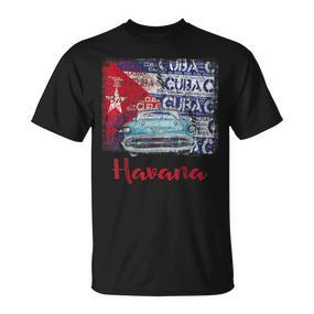 Cuba Havana Cuba Flag Black T-Shirt - Seseable De